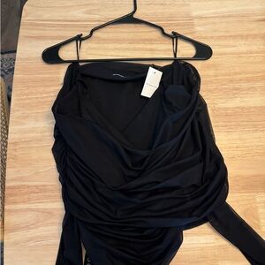 Abercrombie and Fitch Off-The-Shoulder Sheer  Bodysuit